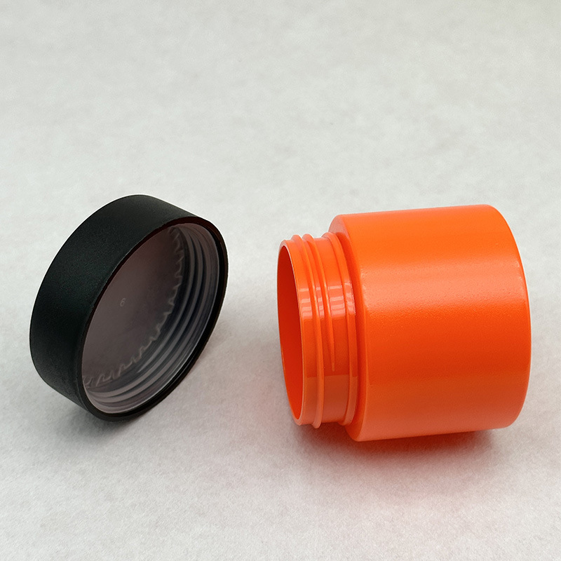 orange 90ml 3oz plastic jar with child resistant cap lid for hemp pills medicine foods face cream Lotion body butter scrubs