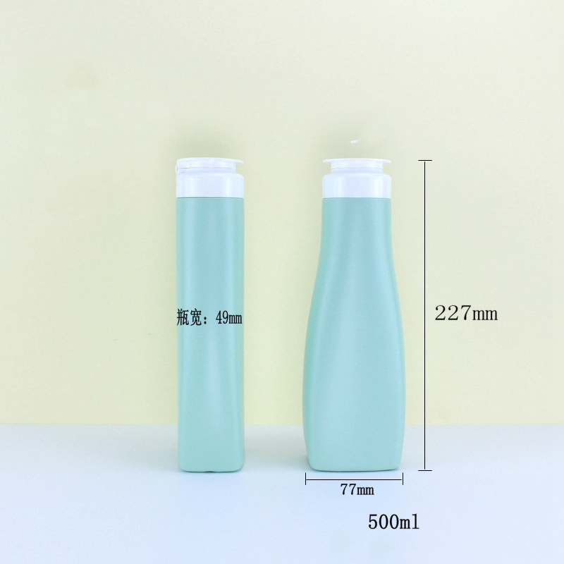 custom color Green 500ml HDPE shampoo conditioner Squeeze bottle 16oz Body Care Lotion Flip Top Cap bottle