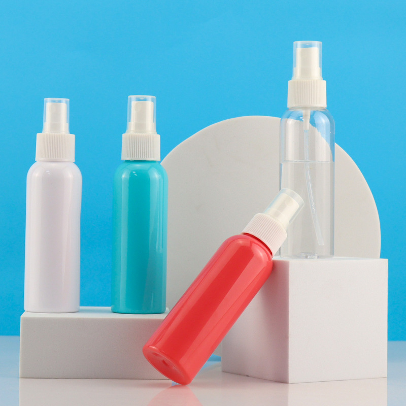 50ml 100ml 150ml plastic spray bottle with label silk screen printing color pet plastic alcohol dispenser bottle