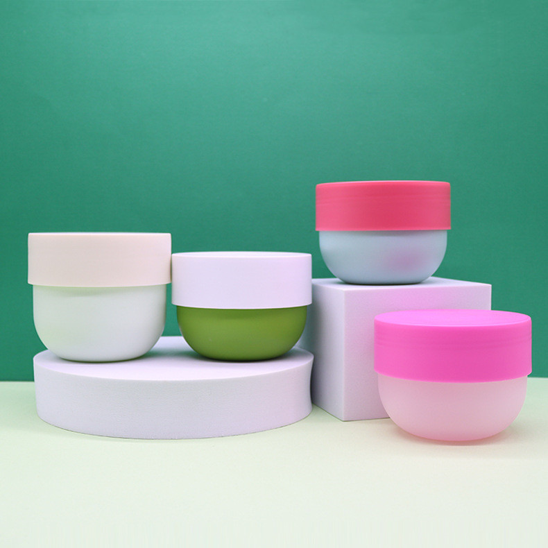 Small PP Frosted Unique Body Scrub Jasr Bowl Shape with Spoons Lids 200ml/200g 300ml/300g for Sugar Butter Packaging Container