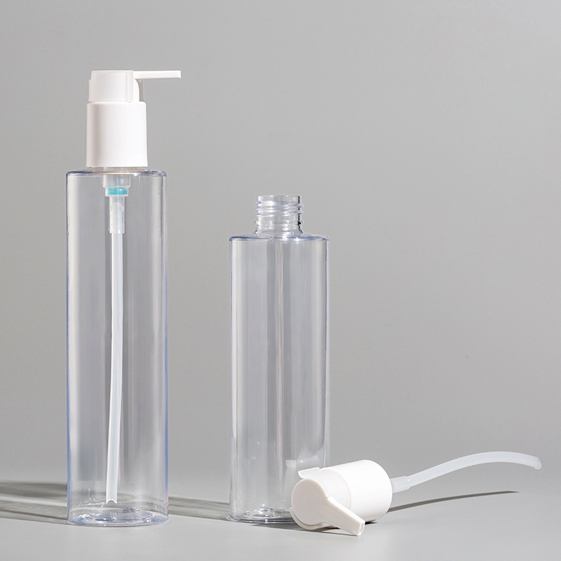 250ml 300ml 500ml Clear White Amber PET Shampoo Plastic Customize Cosmetic Packaging Bottle Cleanser Oil Container