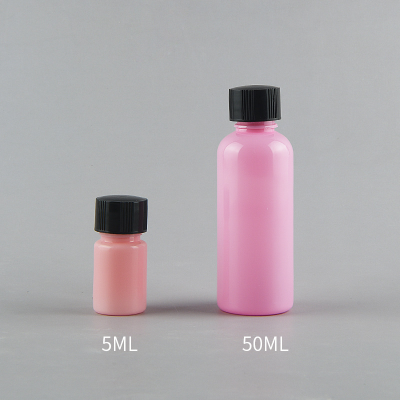 5ml 10ml 15ml 30ml 50ml Empty PET nail polish paint dispenser bottle with brush lid sealing glue bottle