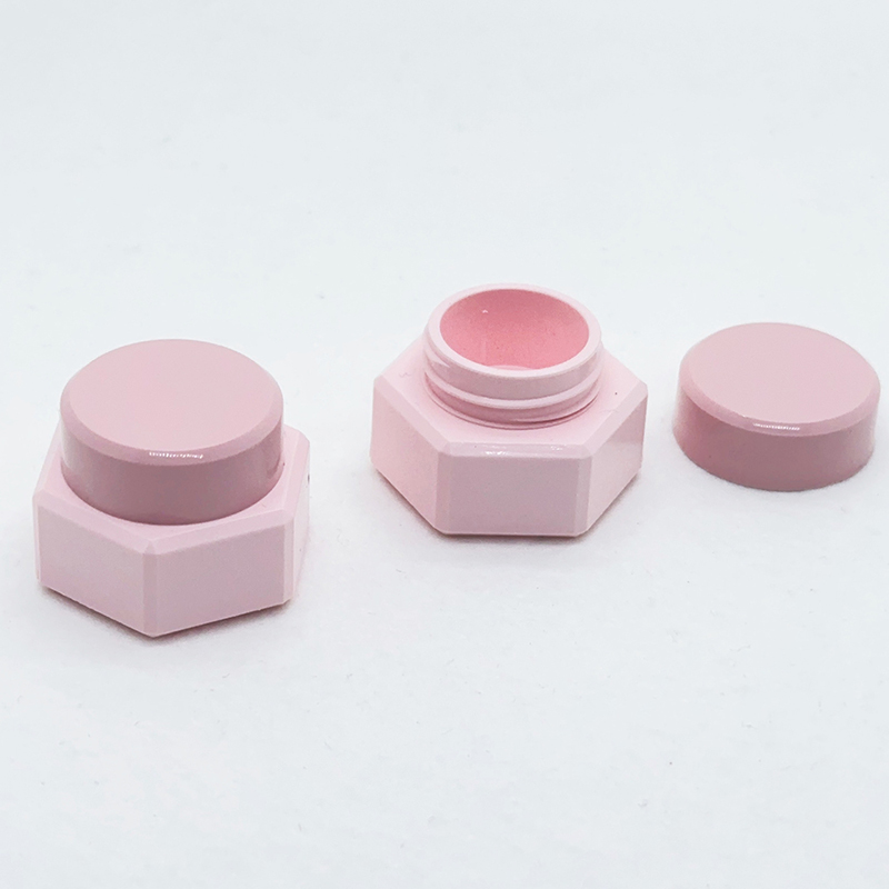 Unique 5g 10g 15g Square Round Cute PP Pink Plastic Jar Cosmetic Cream Packaging Containers With Lid For Nail Gel