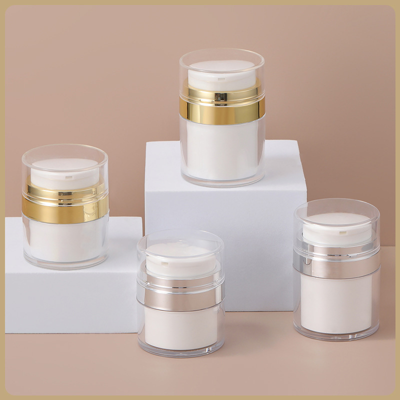 Custom 15/30/50/100g  Empty Container Cream and Lotion airless pump jar Personal Care Cream Airless Jar Plastic Airless Bottle