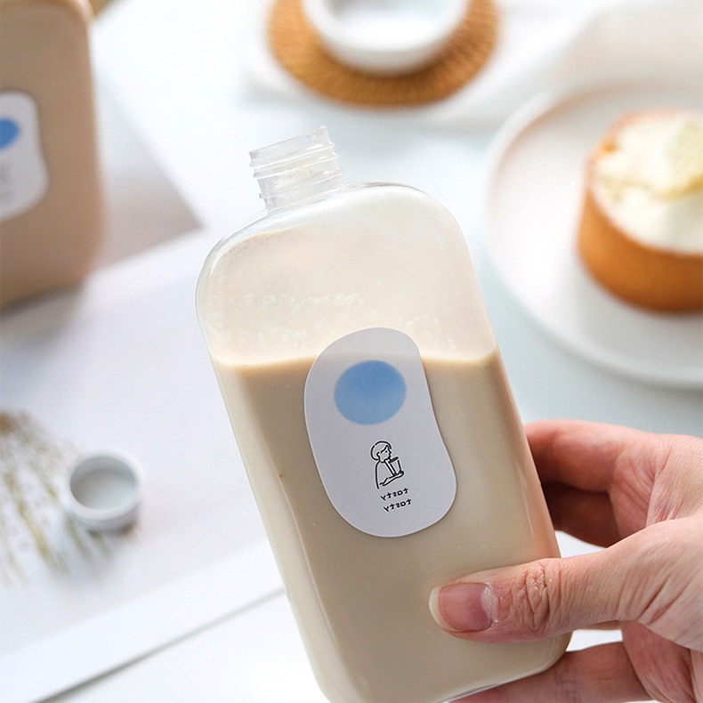 Machi Machi Bottles PET Plastic 250ml 8oz 300ml 350ml 12oz 400ml Boba Cold Brew Coffee Milk Tea Cup Juicy Bottles Beverages
