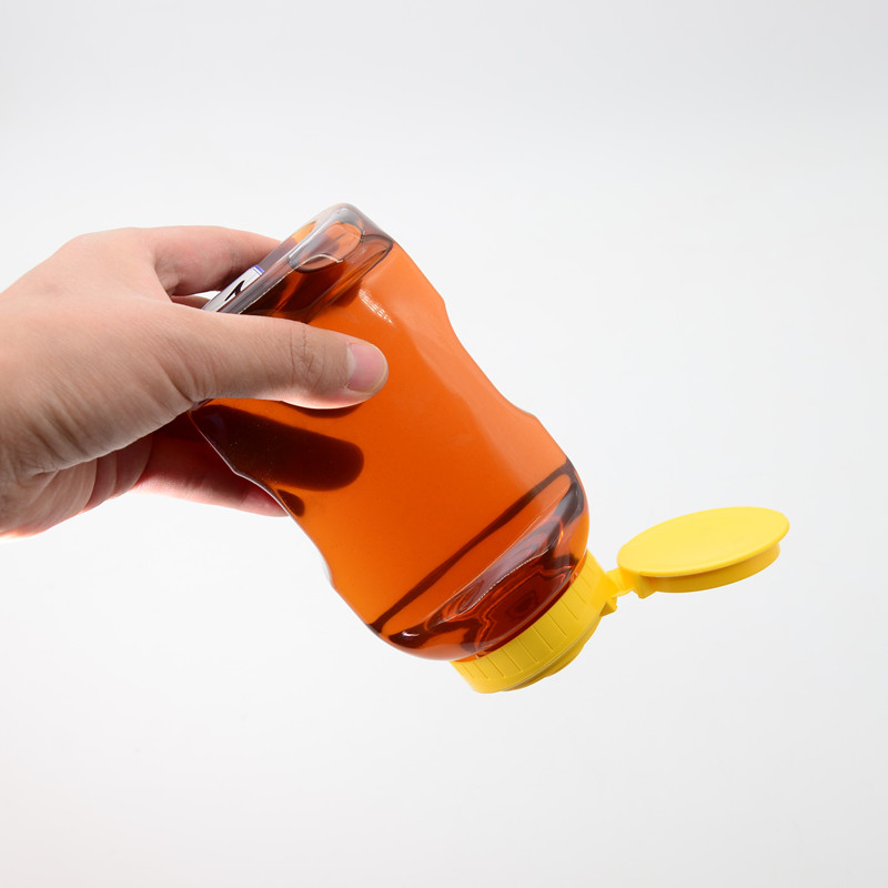 360g 12OZ Sauce Bottle Ketchup/Mayo Extrusion PET Transparent Silicone Plastic Chilli BBQ Squeeze Bottle with Black Flip Top Cap