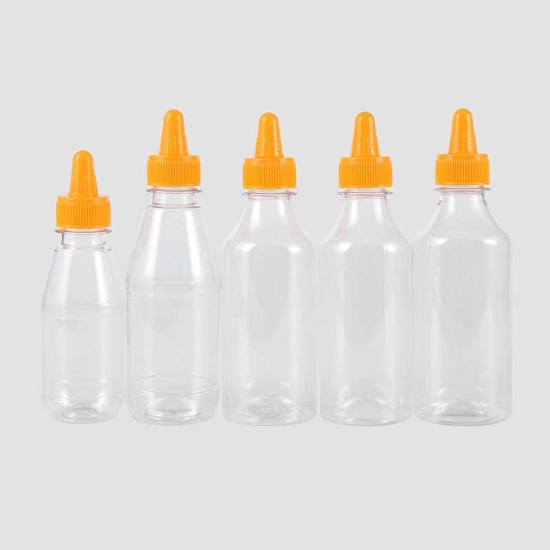 Clear PET Plastic Sauce Squeeze Bottle 280g 290ml  300ml soy sauce Barbecue Ketchup Salad Dressing Dispenser Bottles for sauces