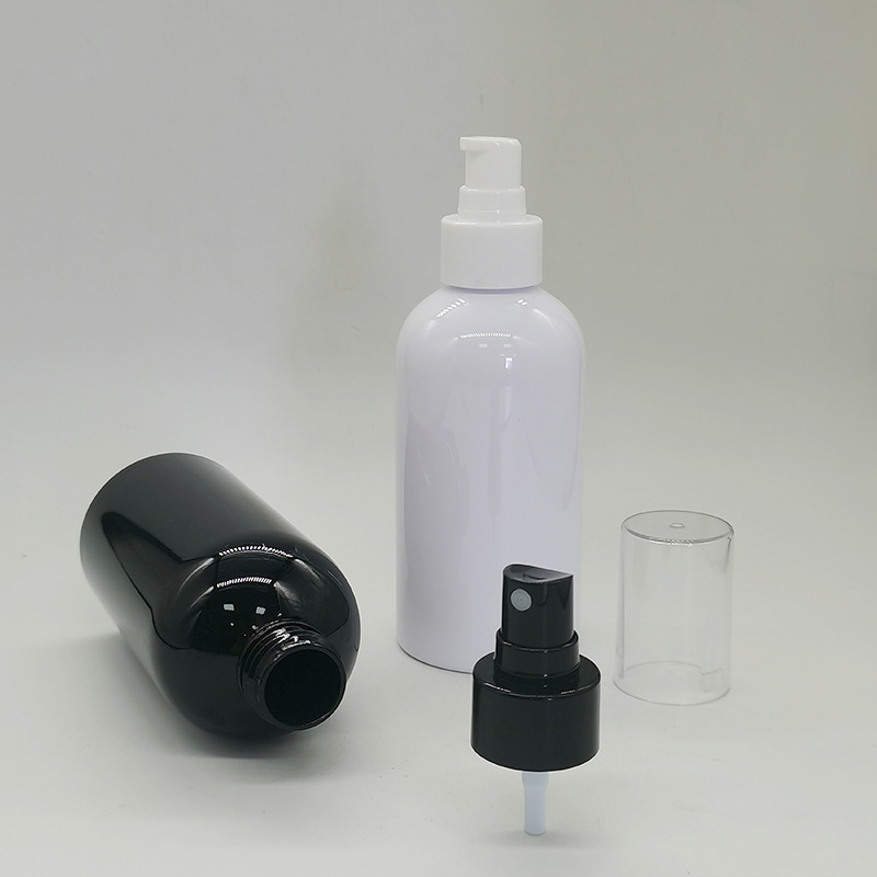 Wholesale Matte Black 200ml Lotion Pump Bottle Plastic White Hair Mist Setting Spray Bottle Cosmetics Packaging Bottles
