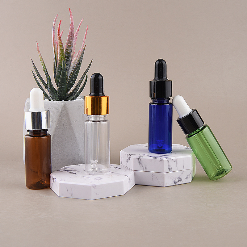 15ml PET plastic droppe bottle with gold silver cap mixing bottle Cosmetic Perfume Fragrance Hair Essential Oil dispenser bottle