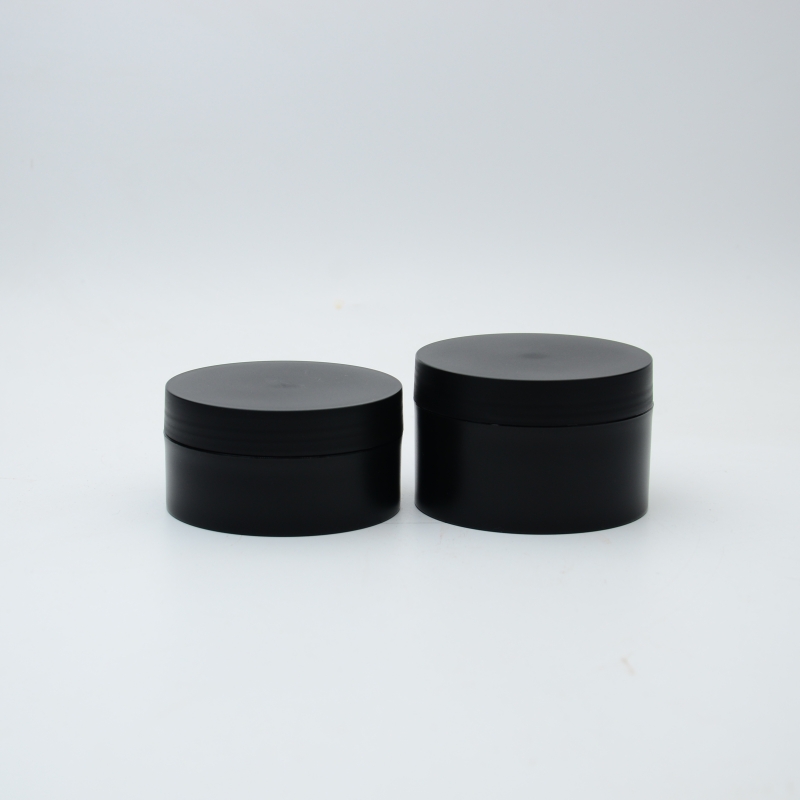 Custom Matte Round PP Plastic Cream Jar With lidsTooth powder jar Black cosmetic jar for cream cosmetic packaging containers