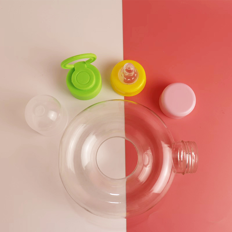 400ml 500ml Donuts shape plastic bottles for mike tea 16oz Travel Water Bottle Water Jug Drinking Bottle for Living Room Sports