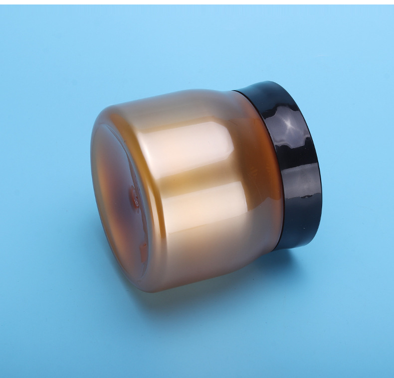 500ml PET Treatment Oil Jar Amber Plastic Jar with Black Lids for cosmetics face cream body scrubs hair mask