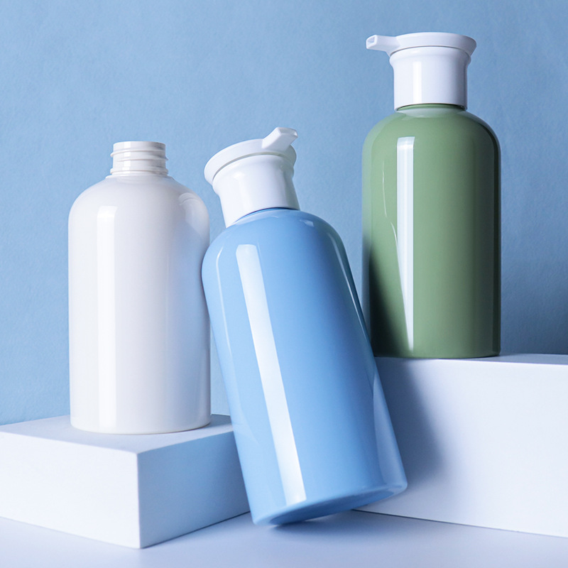 250ml 330ml 500ml White Lotion Pump Bottle Frosted Transparent gradual color Shampoo essential oil Bottle PET plastic bottle