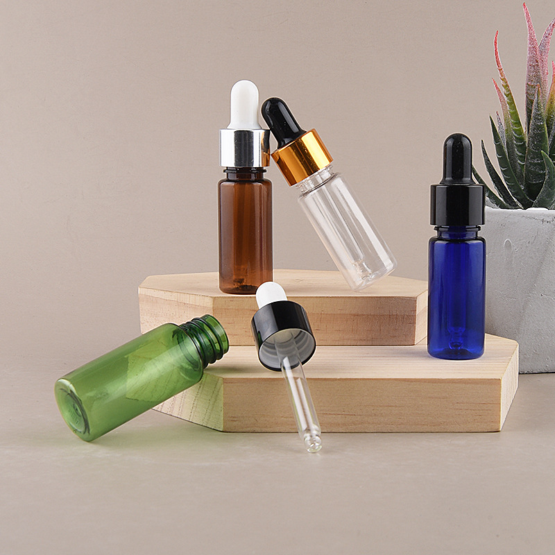 Empty Plastic Dropper Bottle White 5ml 10ml 15ml 20ml 30ml 50ml Travel Size Cosmetics Dropper Squeeze Dispenser Gold Silver Cap