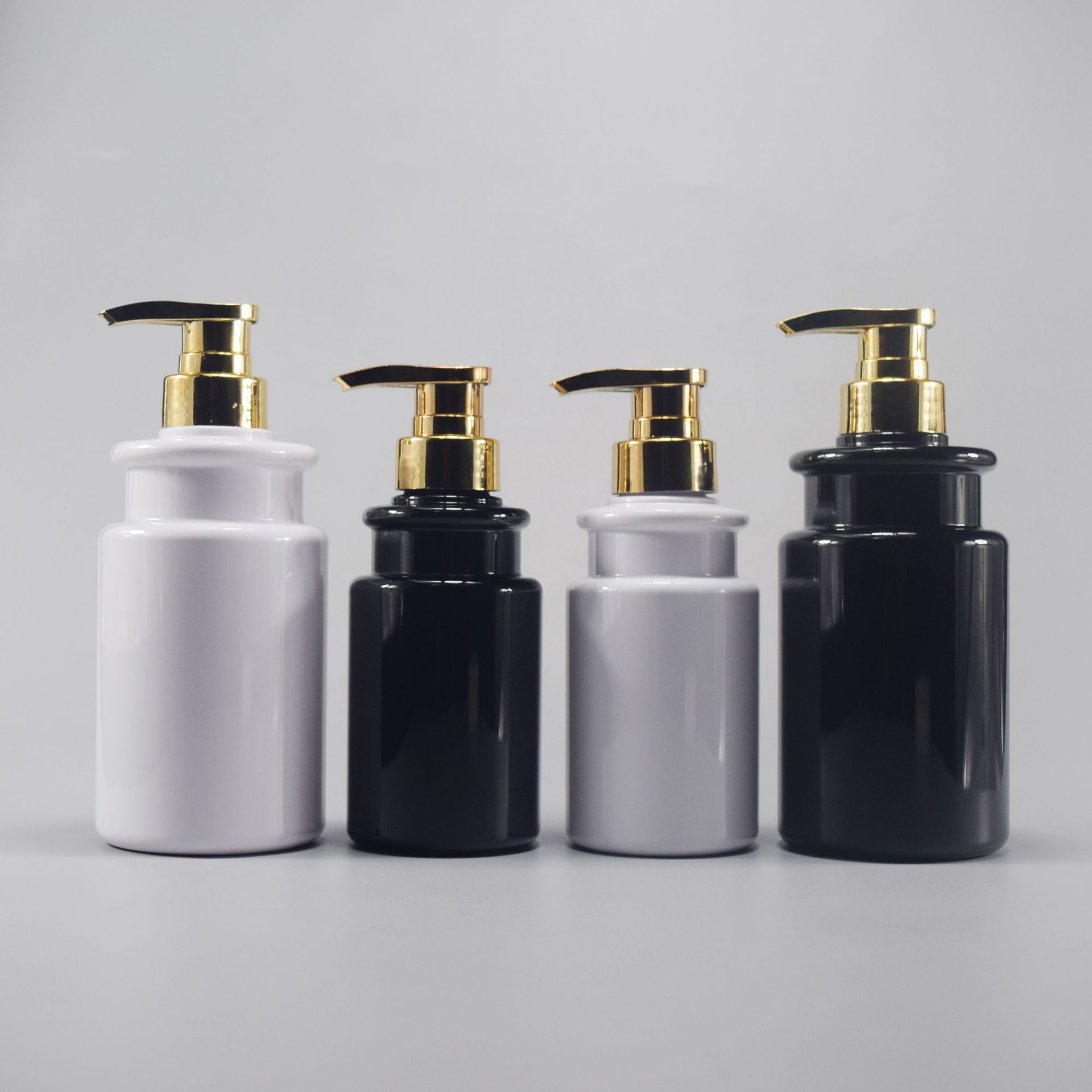 300ml 500ml custom color hotel shampoo body wash lotion shower gel bottles With gold pump head Cosmetic Lotion Pump Bottles