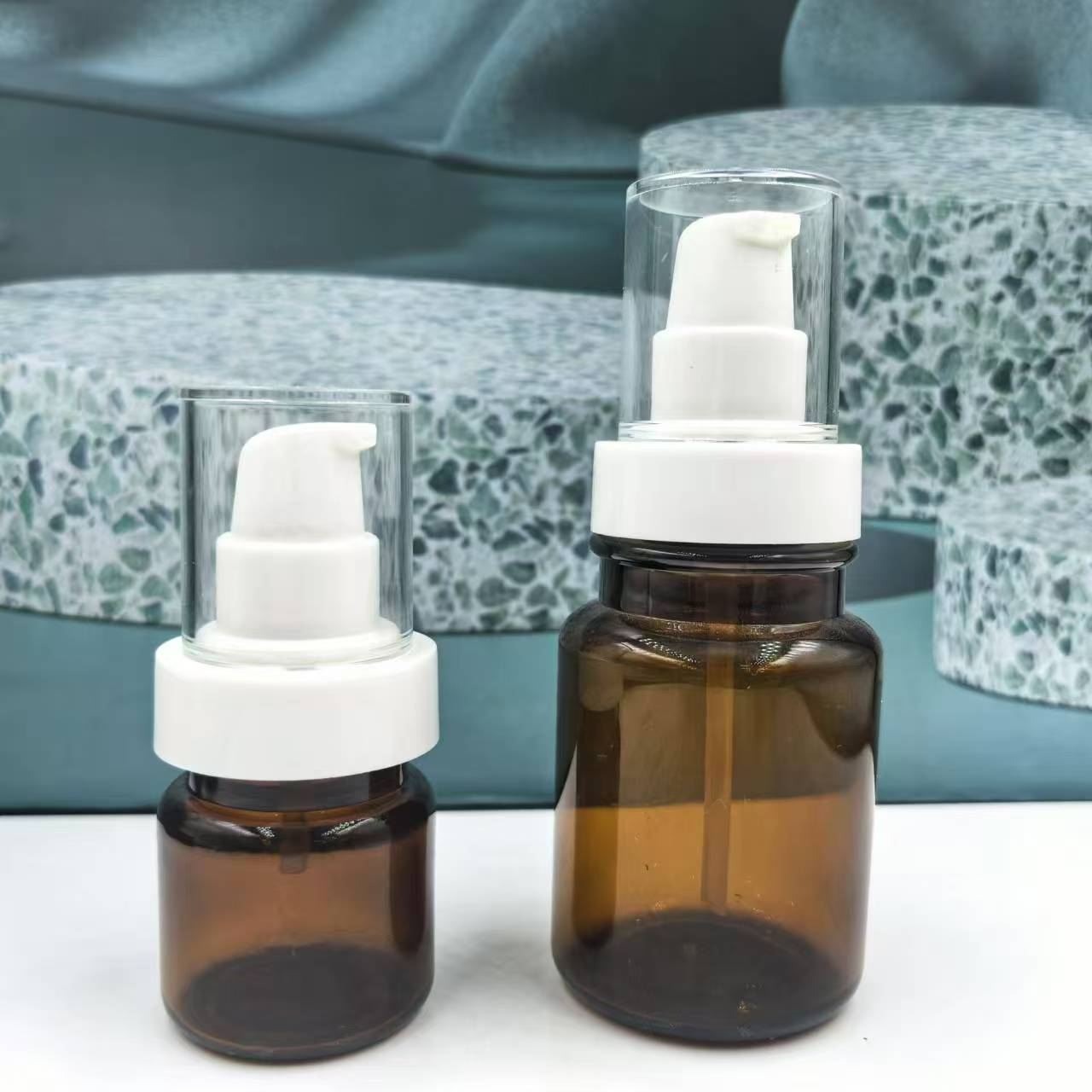 Wholesale 30ml 60ml 100ml Amber PET Emulsion Spray Pump Bottle Plastic Lotion Bottle cosmetics essence lotion mist spray bottle