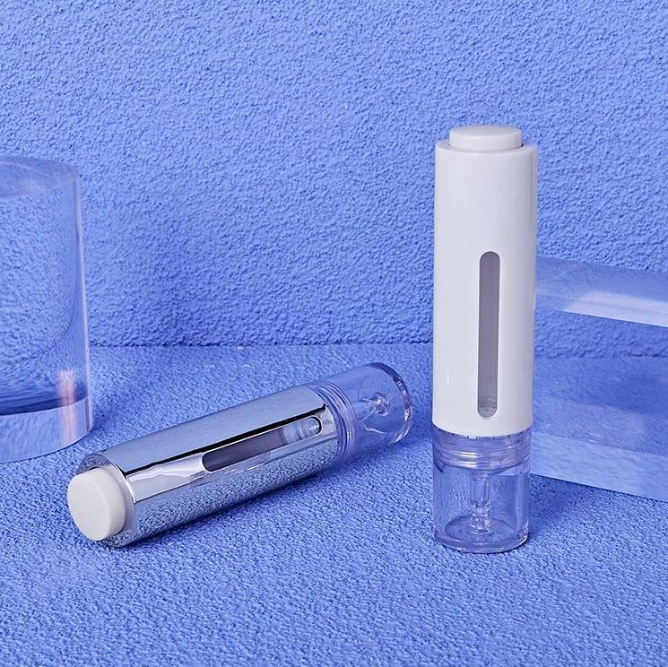 Luxury Silver Cosmetic Press Dropper Bottle 15ml 30ml Serum Eye Cream Press Button Syringe Dropper Bottle Toner Oil Dispenser