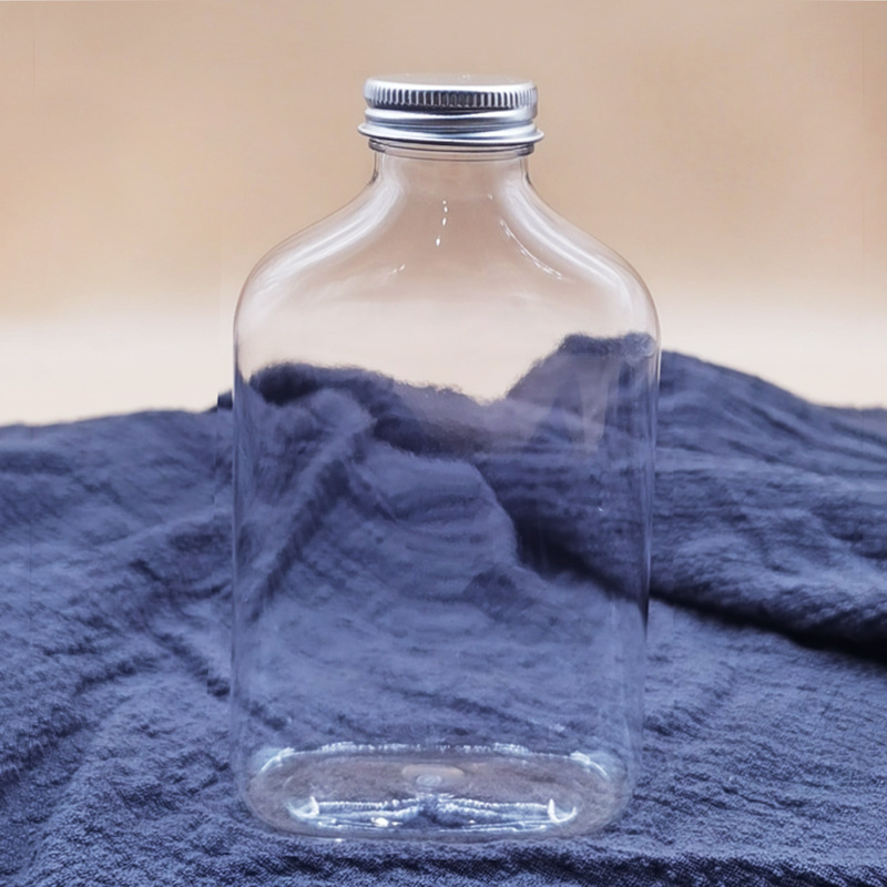 200ml Coffee Bottle Plastic PET Orange Juice Flat Bottle Plastic Cold Brew Tea Milk Tea Fruit Liquor Wine Beverage Bottle