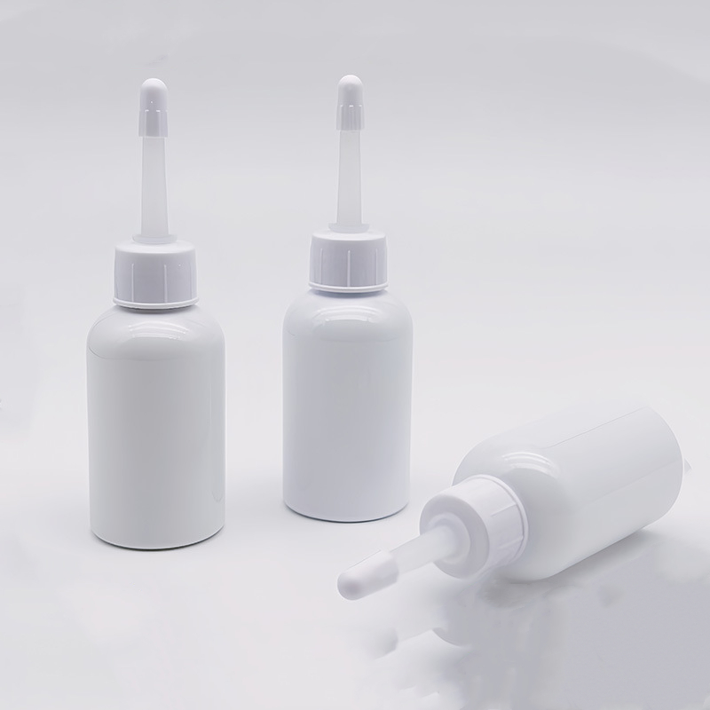 New pet Ear Drops Eye Drop bottle 60ml long hose cap nose cleaner package PET Spout soft squeeze cleaning bottle with Cap