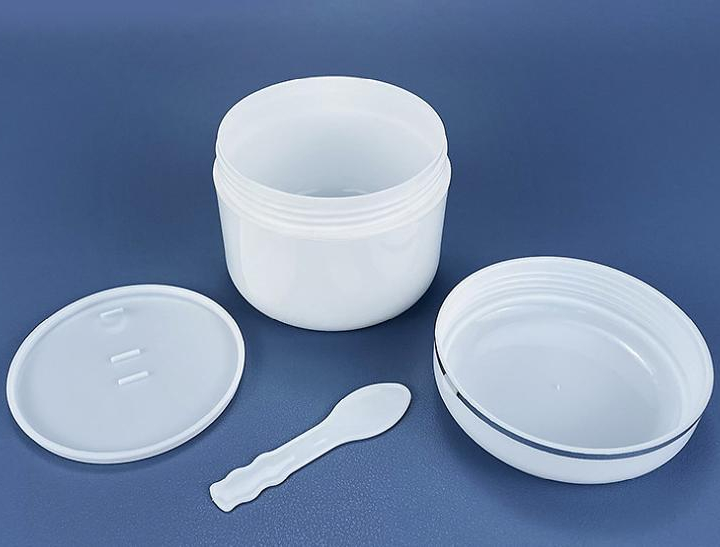 pp jar 100ml 150ml 200ml Luxury Cosmetic plastic Double Layer PP White Cream Jars With Silver Ring Cap Face Serum Mask Bottle