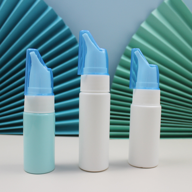 Plastic Spray Bottle 10ml 20ml 30ml Empty Clear Rhinitis Anti Allergy Pointed Tip Plastic Nasal Travel Bottle with Pump Spray