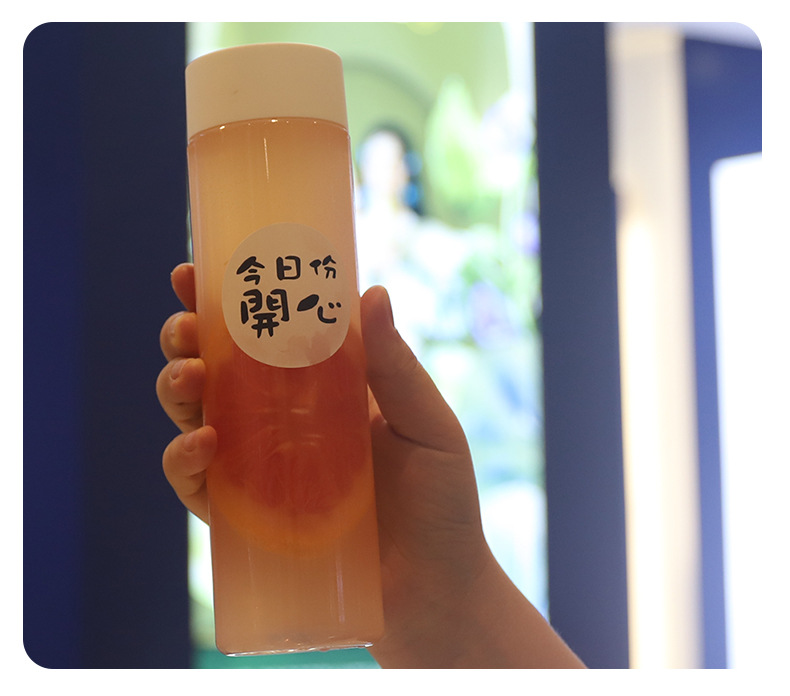300ml 400ml 500ml PET round shape Transparent Fruit Juice Coffee Beverage Plastic Bottle With Cap Plastic Beverage Bottle