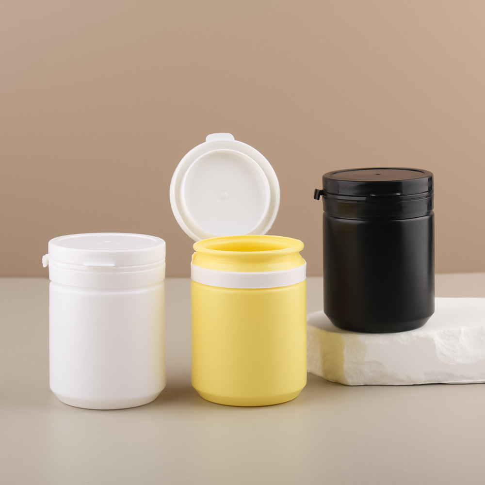 60ml 80ml 100ml 120ml 150ml HDPE Tear Off Cap Jars Candy Chewing Gun Xylitol Pill Medicine Powder Jar Effervescent Tablet Bottle