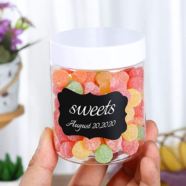 BPA Free 200ml 250ml 300ml 4oz 8oz Food Grade PET Plastic Desserts Jar with Lids for Nuts Jam Ice Cream Cotton Candy Packaging