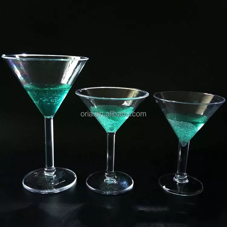 KTV Bar Custom Unique 180ml/6oz Martini Cocktail Glass Dessert Funnel Cup Goblet Crystal Martini Glass Plastic Martini Glasses