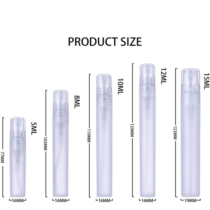 5ml 8ml 10ml 12ml 15ml Empty Small Perfume Pens Travel Pocket Portable Mini Plastic Refillable Perfume Spray Bottle with Pump