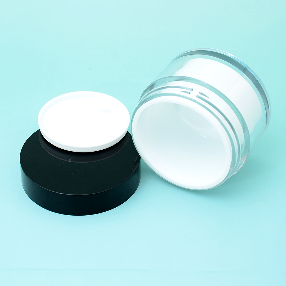 Luxury Cosmetic Face Cream Clear Matte Blue Jar  30g 50g 4oz 5oz Double Wall Body Butter Jar Customize Eye Lotion Packaging