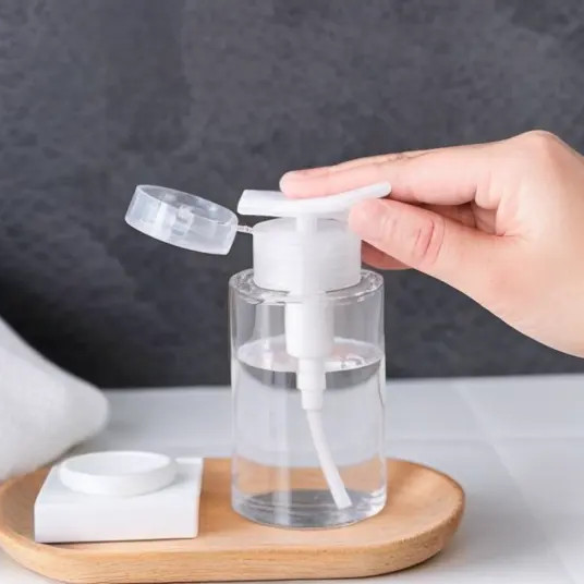 120ml 150ml 200ml 300ml 4oz 5oz Empty Clear Push Down Pump Dispenser Bottles For Facial Toner Makeup Remover Skincare Packaging