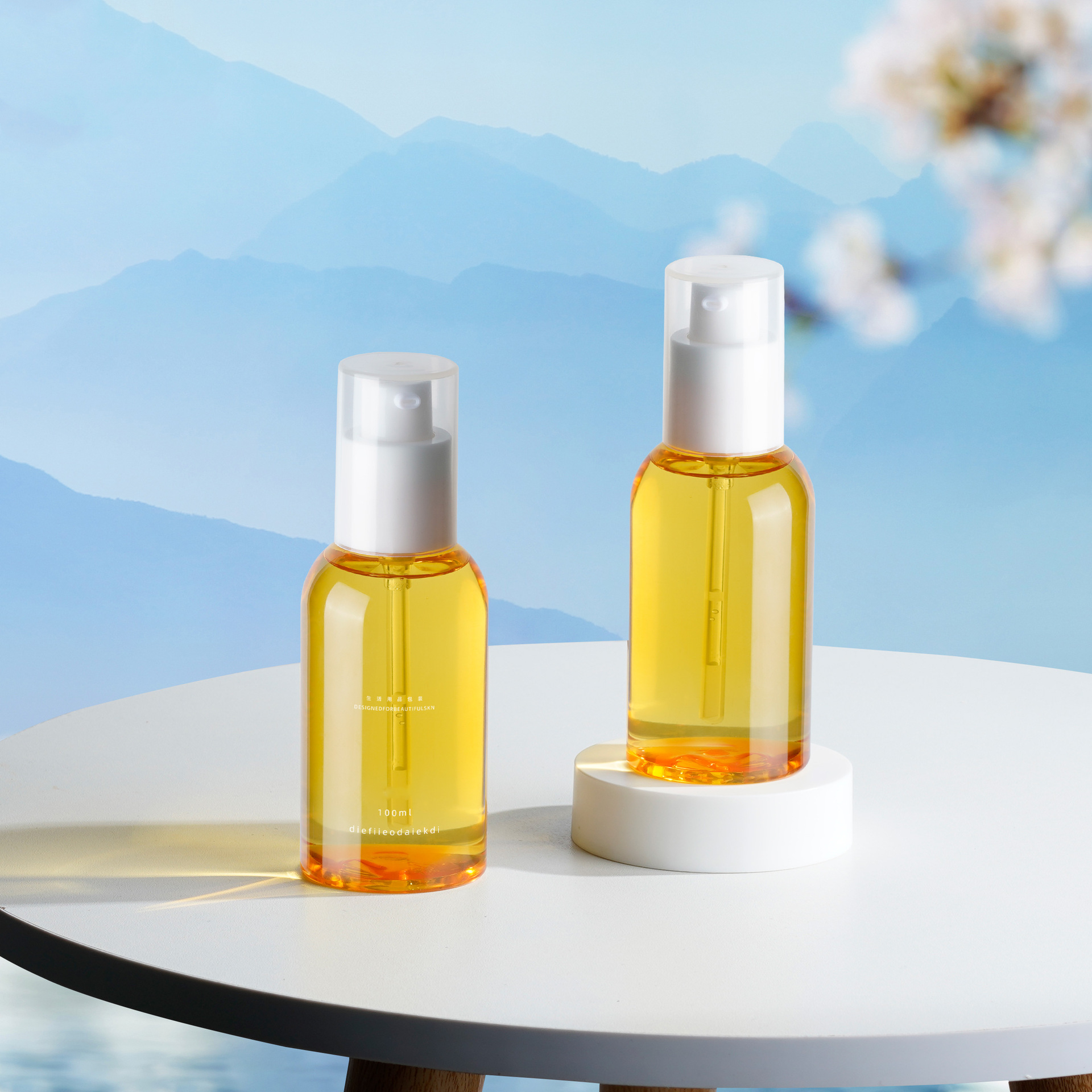 100ml Moroccan scalp hair care oil bottle PET plastic makeup remover oil bottle Cosmetics emulsion lotion dispenser bottle
