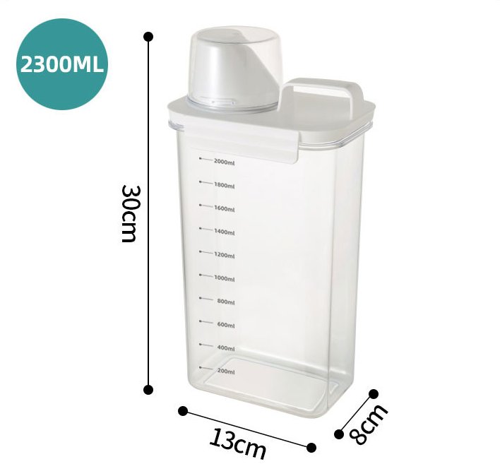 78oz 2300ml Large Capacity Transparent Plastic Laundry Detergent Containers