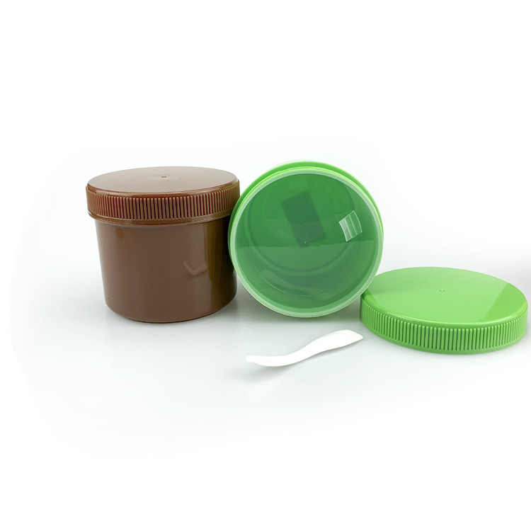 250g/250ml/8oz Plastic Containers for Shea Butter Body Scrub Bath Salt Jar with Spoon Conditioner Jar Hair Wax Cream Packaging