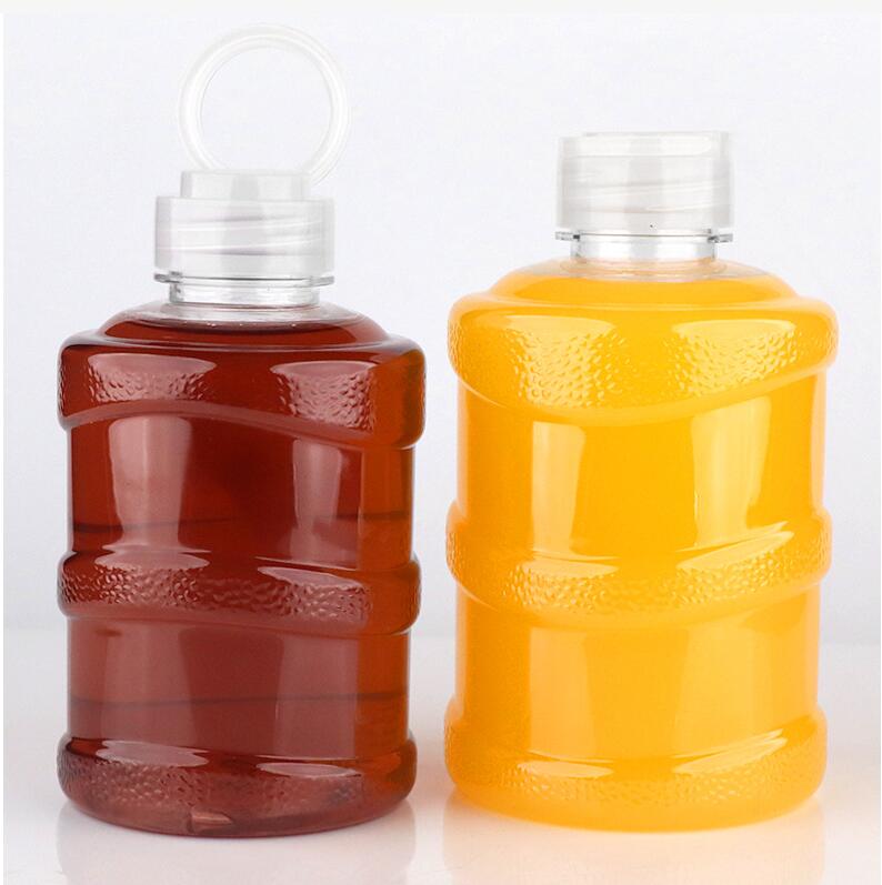 Plastic Juice Bottles 300ml 400ml 500ml Juice Bottle Bulb Shape Plastic Cup Empty Juice Milk Dispenser with Screw Cap