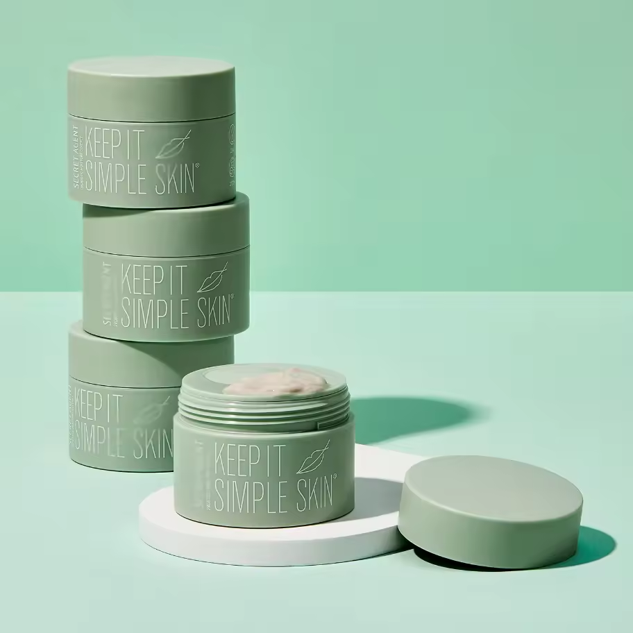 PP Frosted Green Cosmetic Jars with Lids for Body Butter Cream Ginger 100ml PET Round Slim Wide Mouth Cleansing Balm Jar Plastic