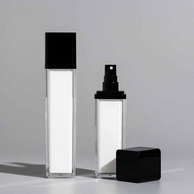 Luxury 30ml 50ml Airless Cosmetics Double Wall Thick Acrylic Plastic Lotion Spray Pump Dispenser Bottle Set 30g 50g Cream Jar