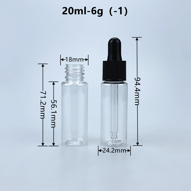 PET 5ml 15ml 10ml Small Size Transparent Plastic Dropper Bottle facial essence cosmetic packaging for eye serum skincare