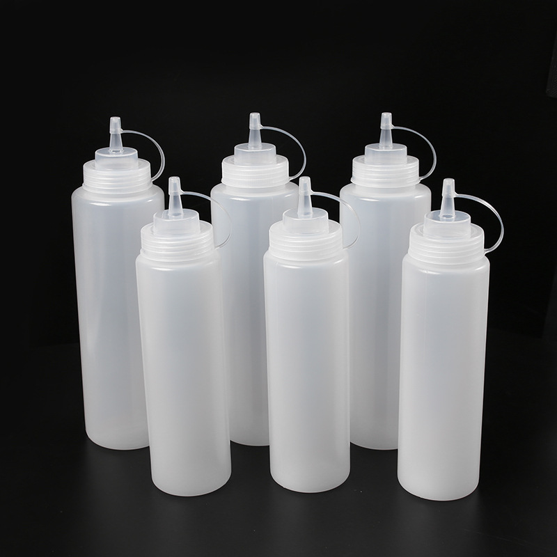8oz 16oz 500ml Food Grade Hot Fill LDPE chilli sauce squeeze bottle with cap BBQ seasoning pepper Oil Ketchup Dispenser Bottle