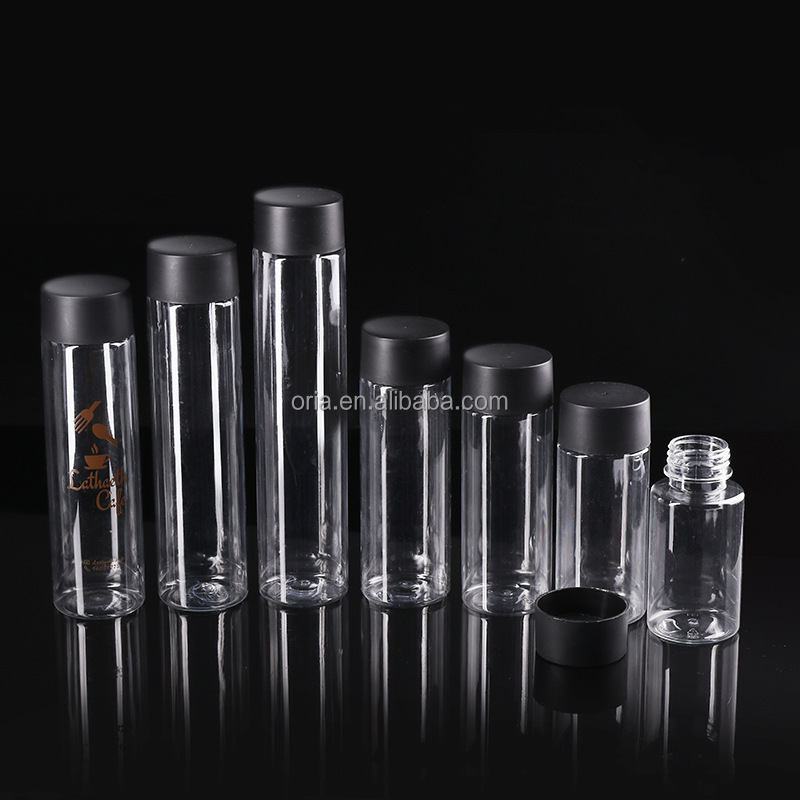 Wholesale 150ml 200ml 250ml 300ml 400ml 500ml 1000ml Plastic Voss water bottle for juice boba coffee Smoothie empty voss bottle