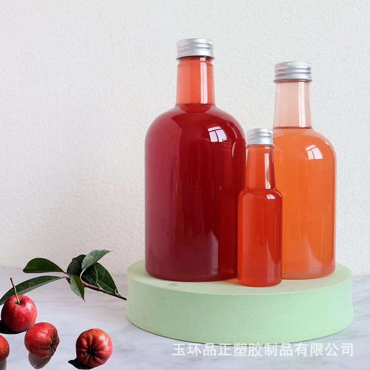 Custom Round Long Neck 50ml 100ml 350ml 500ml Mini Plastic Liquor Wine Whisky Alcohol Drink Empty Vodka Bottle for Sale with Cap