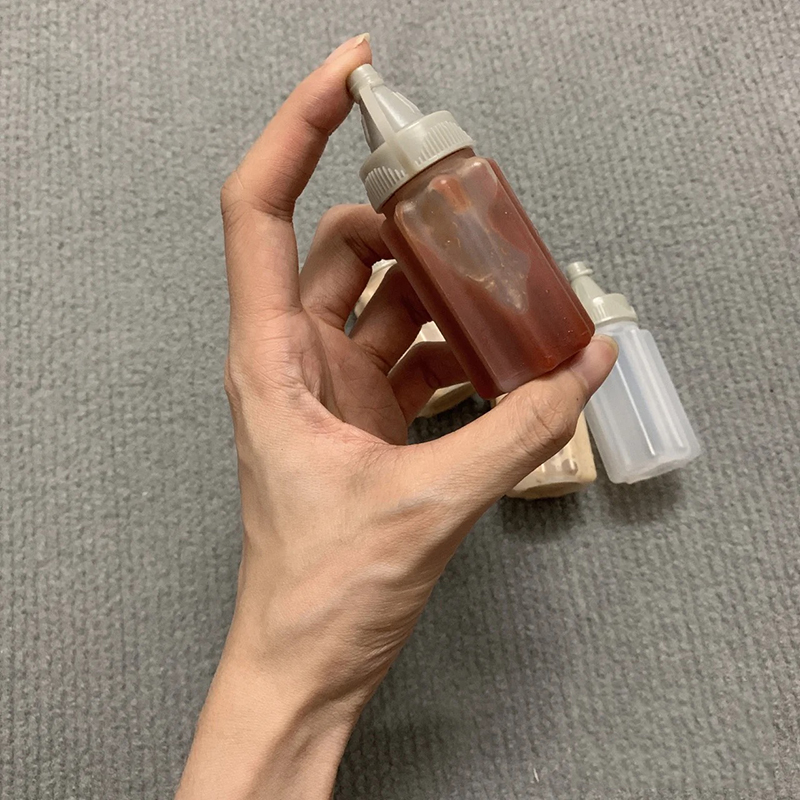 mini size squeeze bottle with pointed cap 10ml 15ml 30ml plastic sauce bottle Ketchup Mayonnaise Container for BBQ take away