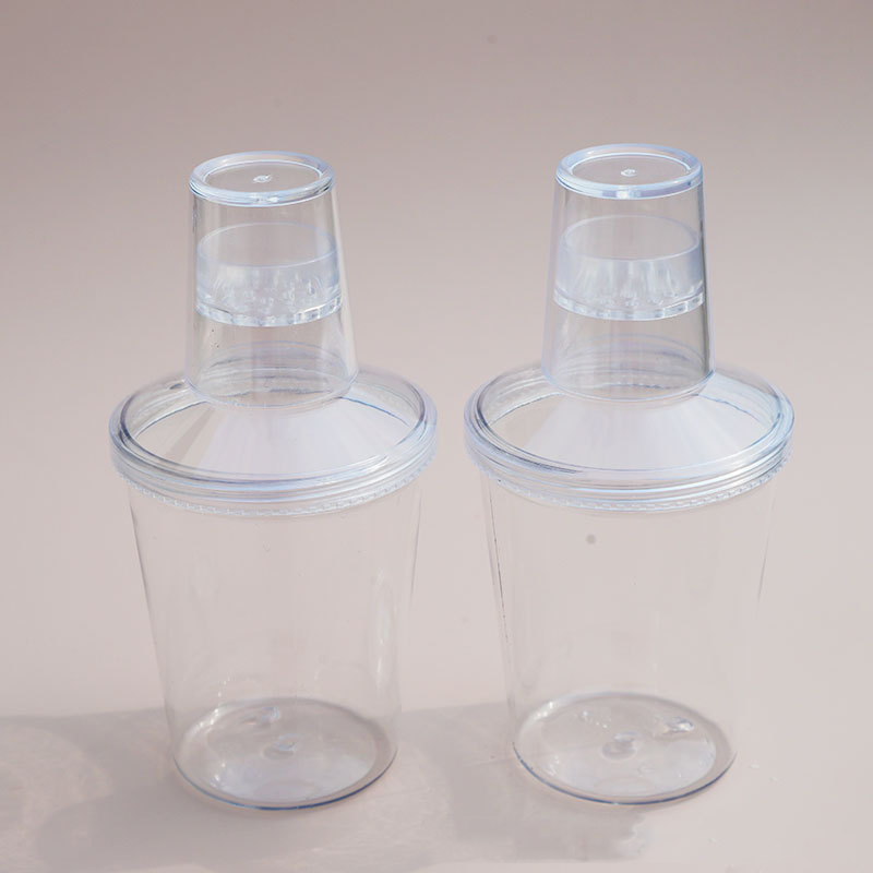 Shake Plastic Juice Bottle Storing Homemade Cold Food Grade Packaging Bottle PET 330ml 500ml Beverage Bottle With Cover