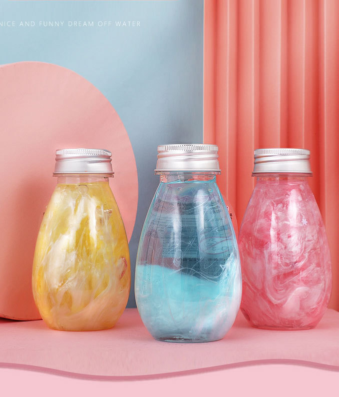 200 ml Water Drop shape plastic water bottle plastic juice bottles coffee milk fruit beverage drinking bottle