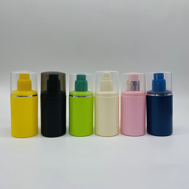Frosted 100ml 120ml 150ml Yellow Red Colorful Round Plastic Shampoo Lotion Bottle PET Bottle For Cosmetics Packaging