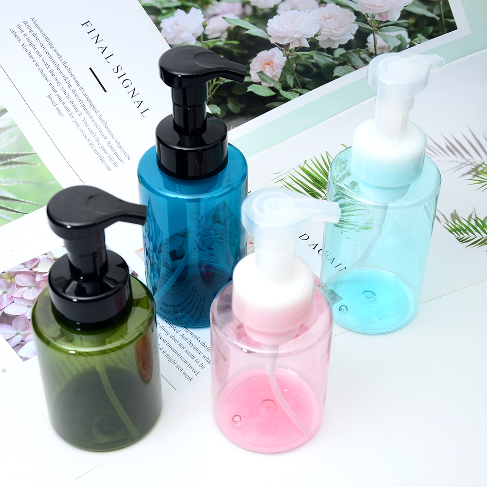 Custom Green Blue Color Face Cleanser Foam Pump Bottles 300ml 400ml Foam Soap Dispenser Bottle Pump