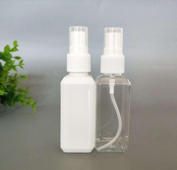 Wholesale Custom 50ml 100ml 150ml Cosmetics Empty plastic Pink transparent amber Color Round Square perfume mist spray bottle