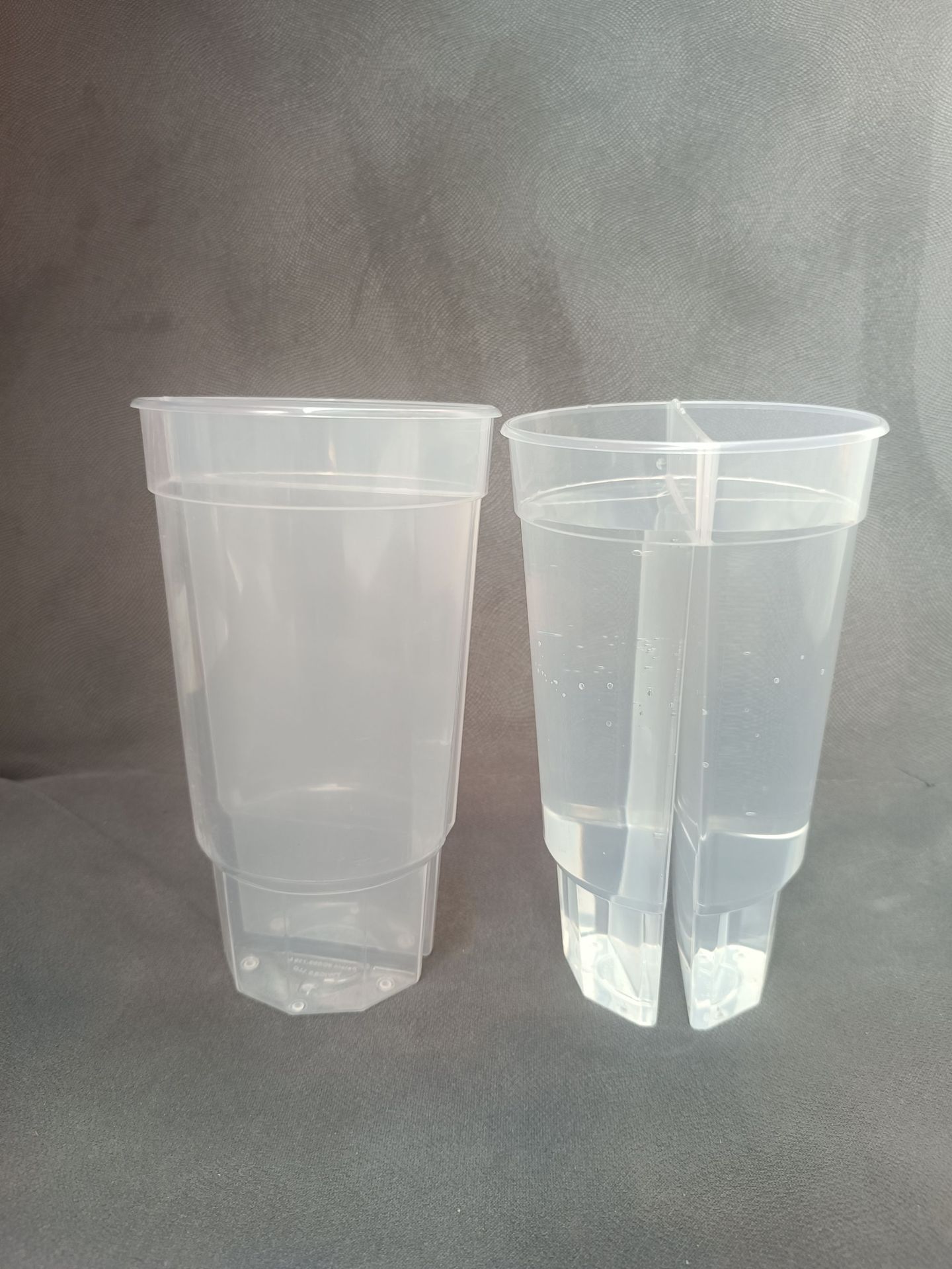 Personalise Large PP Plastic Juice Milk Tea Clear Disposable Cup With 2 Compartments