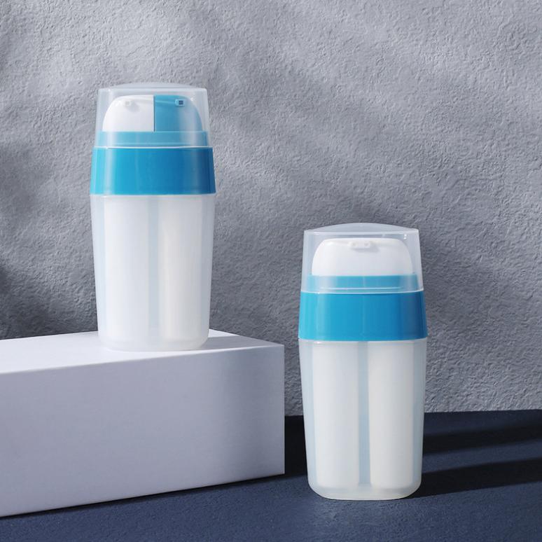 Cosmetic Skin Care Dual Chamber Airless Bottle PP 2 in 1 Lotion Serum BB Cream 10ml + 10ml 15ml + 15ml 25ml + 25ml Tube Bottle